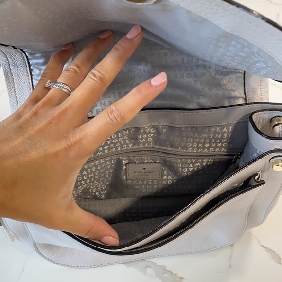 Kate Spade Medium Rianne Crossbody Bag Gray White - Picture 7 of 14